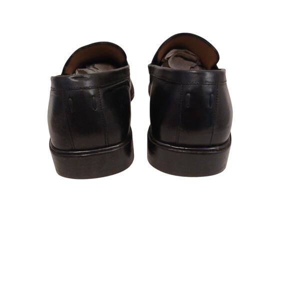 $1200 Louis Vuitton Leather Penny Loafers Shoes Mens US 8 Black Square Toe - Picture 7 of 16